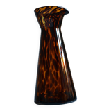 Vintage leopard pattern speckled glass vase or jug attributed to Murano