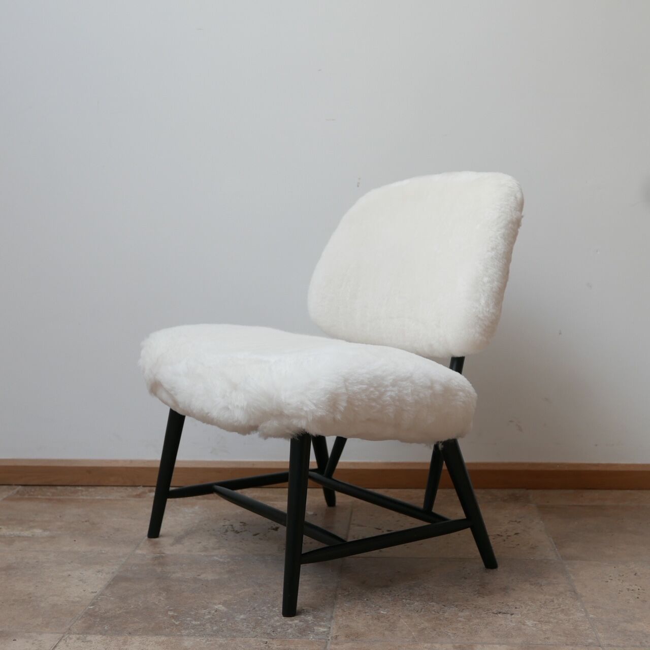 Pair of Alf Svensson 'TeVe' sheepskin shearling lounge chairs