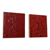 Two small abstract minimalist paintings by Vincent Dufresne.