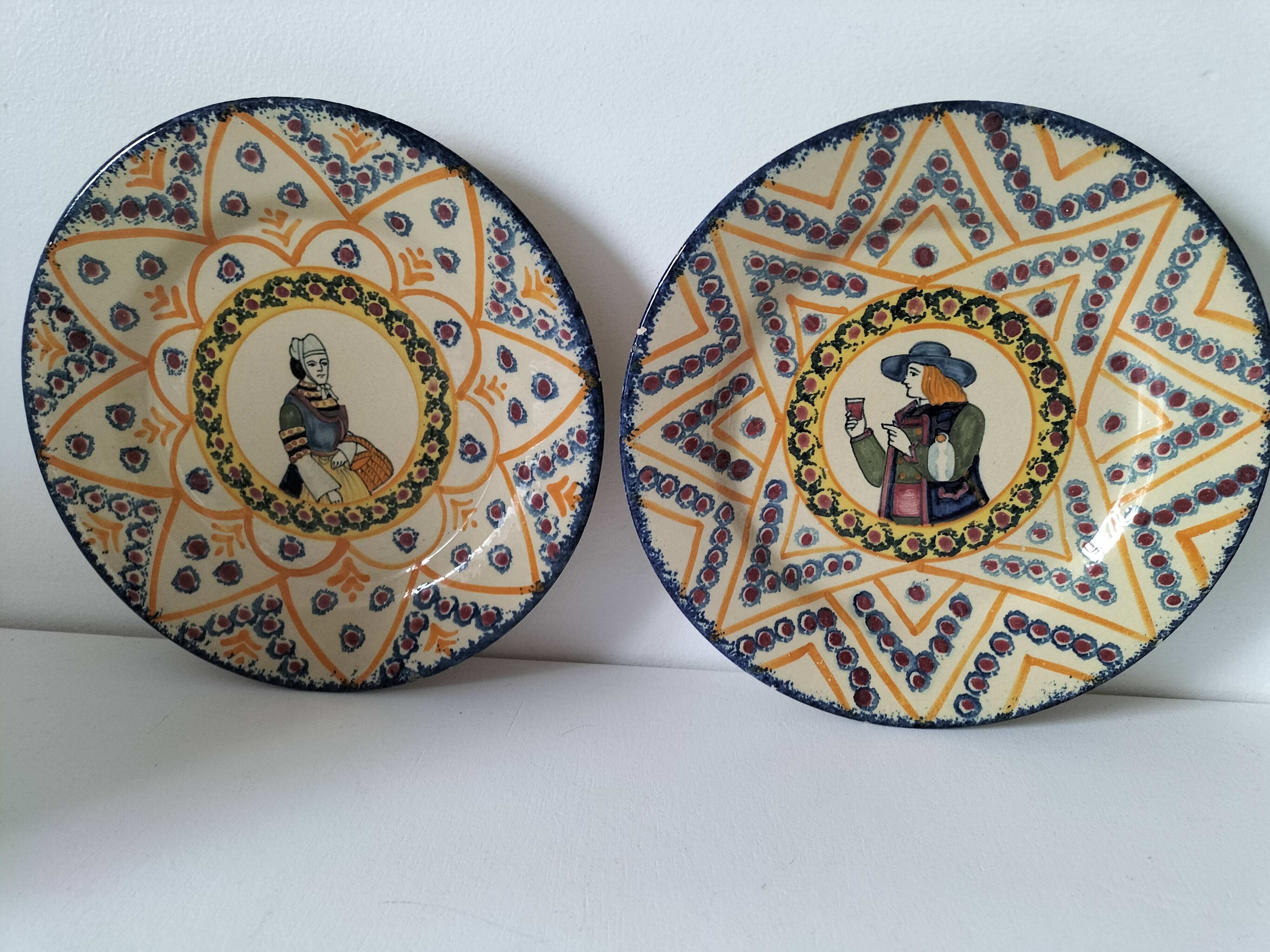 Duo of Henriot Quimper plates