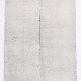 Tapis turc en laine fait main bleu et blanc 4x7, 135x213 cm