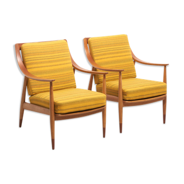 Pair of Armchairs Model FD 144 by Peter Hvidt and Orla Mølgaard-Nielsen, Denmark - 1950's