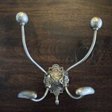 Cast iron and metal wall coat rack with hooks - Late 19th century