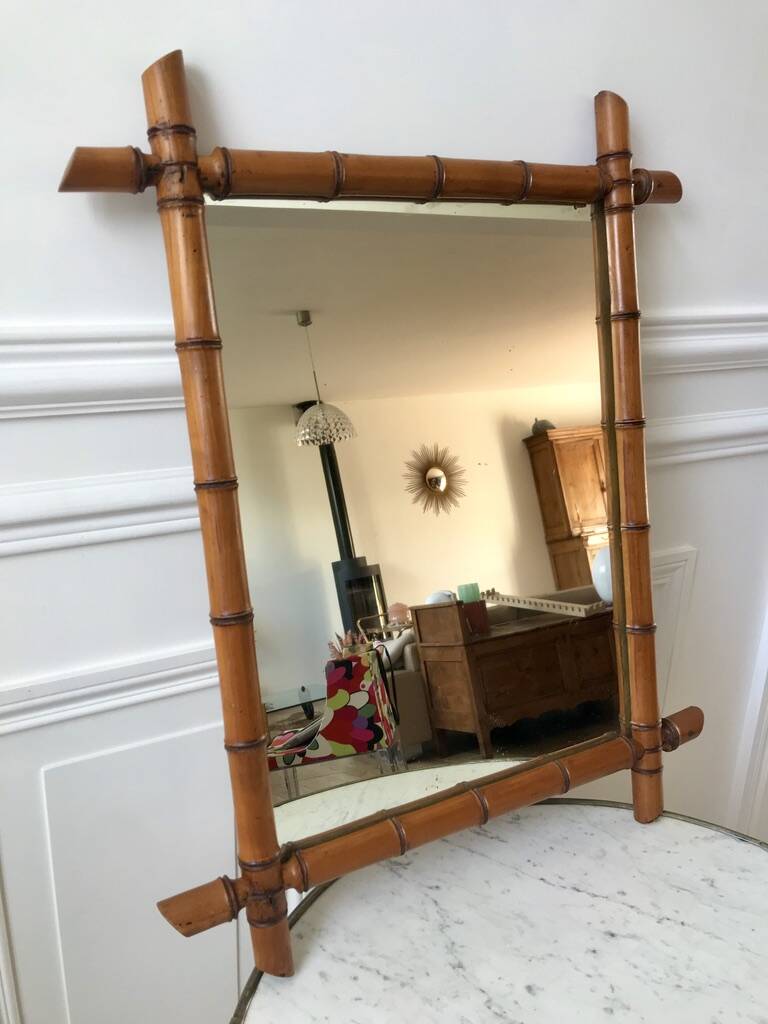 Barber mirror style bamboo XXth