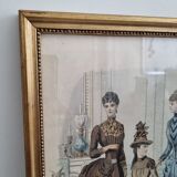 Framed fashion engraving 1886 fashion review