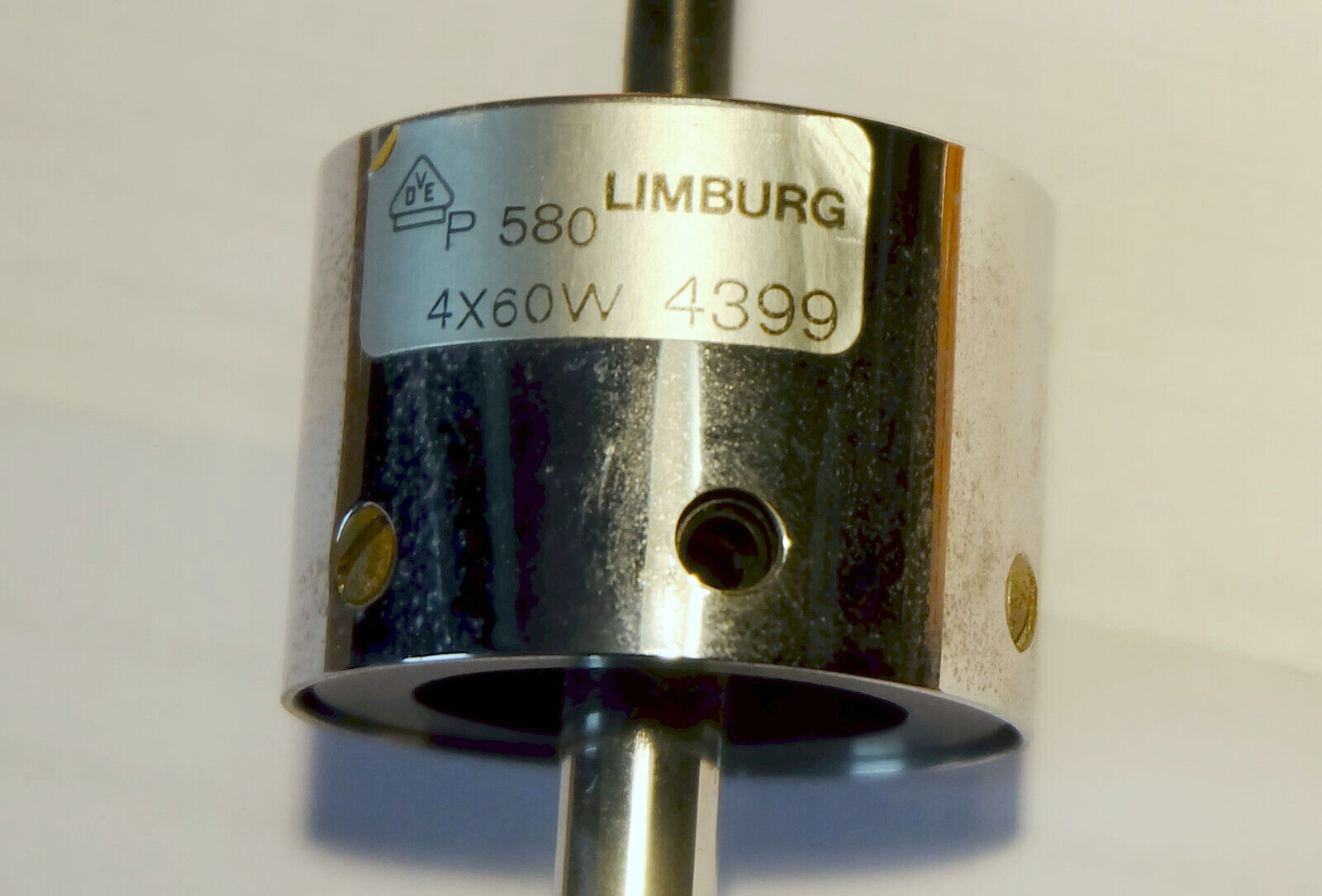 Glashuette Limburg pendant light in bubble glass and chrome lampshade 1970s