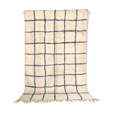 Moroccan Berber carpet Beni Ouarain with largeelle blue checkered 3.08x2m
