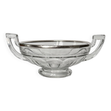 Val Saint Lambert Crystal Fruit Bowl | Silver Rim | Art Deco