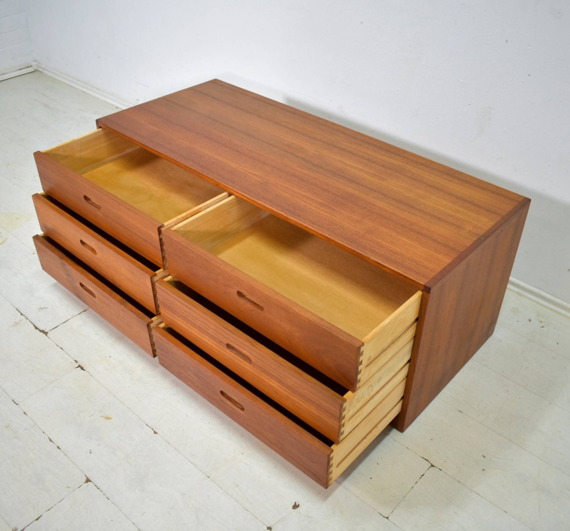 Chest of drawers by Erik Brouer 1960s Danish lowboard vintage teak