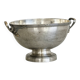 Metal salad bowl on foot