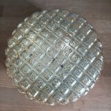 Ceiling lamp smoked molded glass metal base