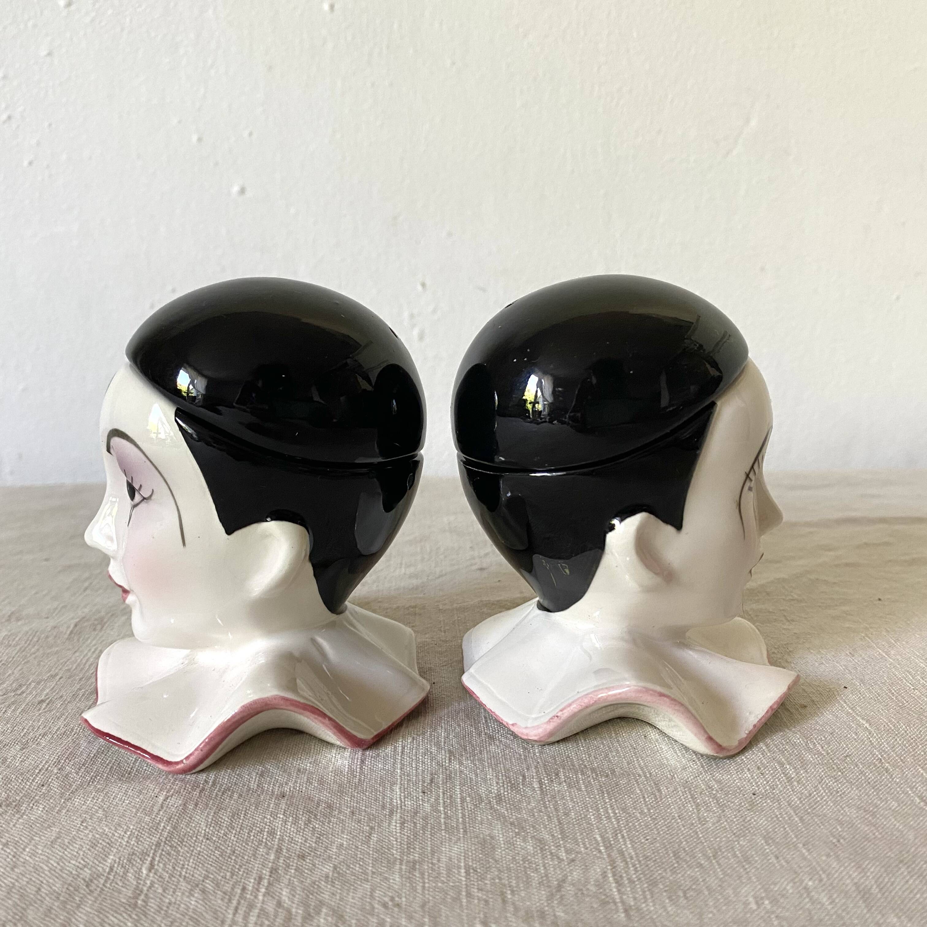 Pierrot salt and pepper egg cups