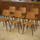 Set of 6 oak chairs from the 1960s.