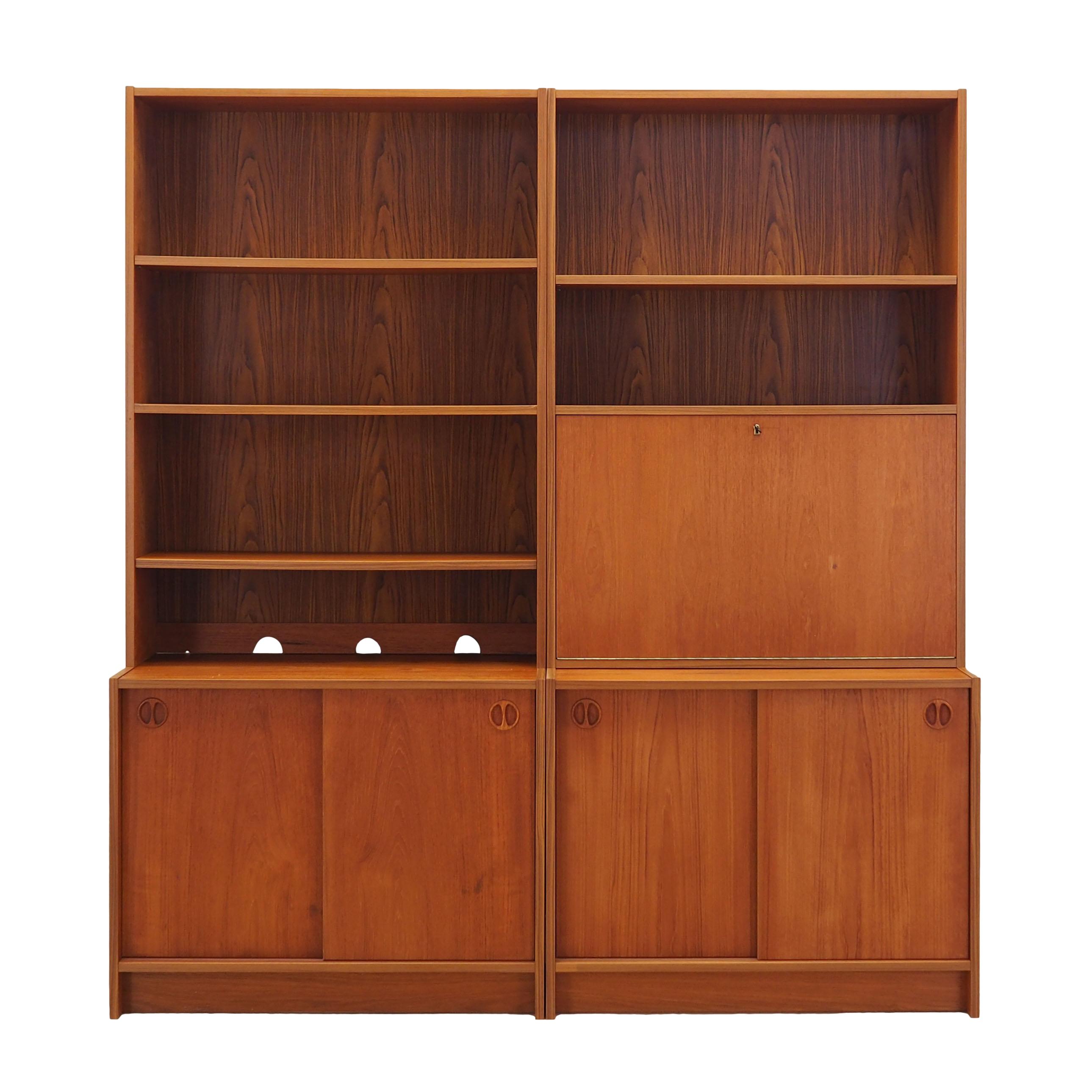 Set of teak bookcases, danish design, 1960s, production : denmark