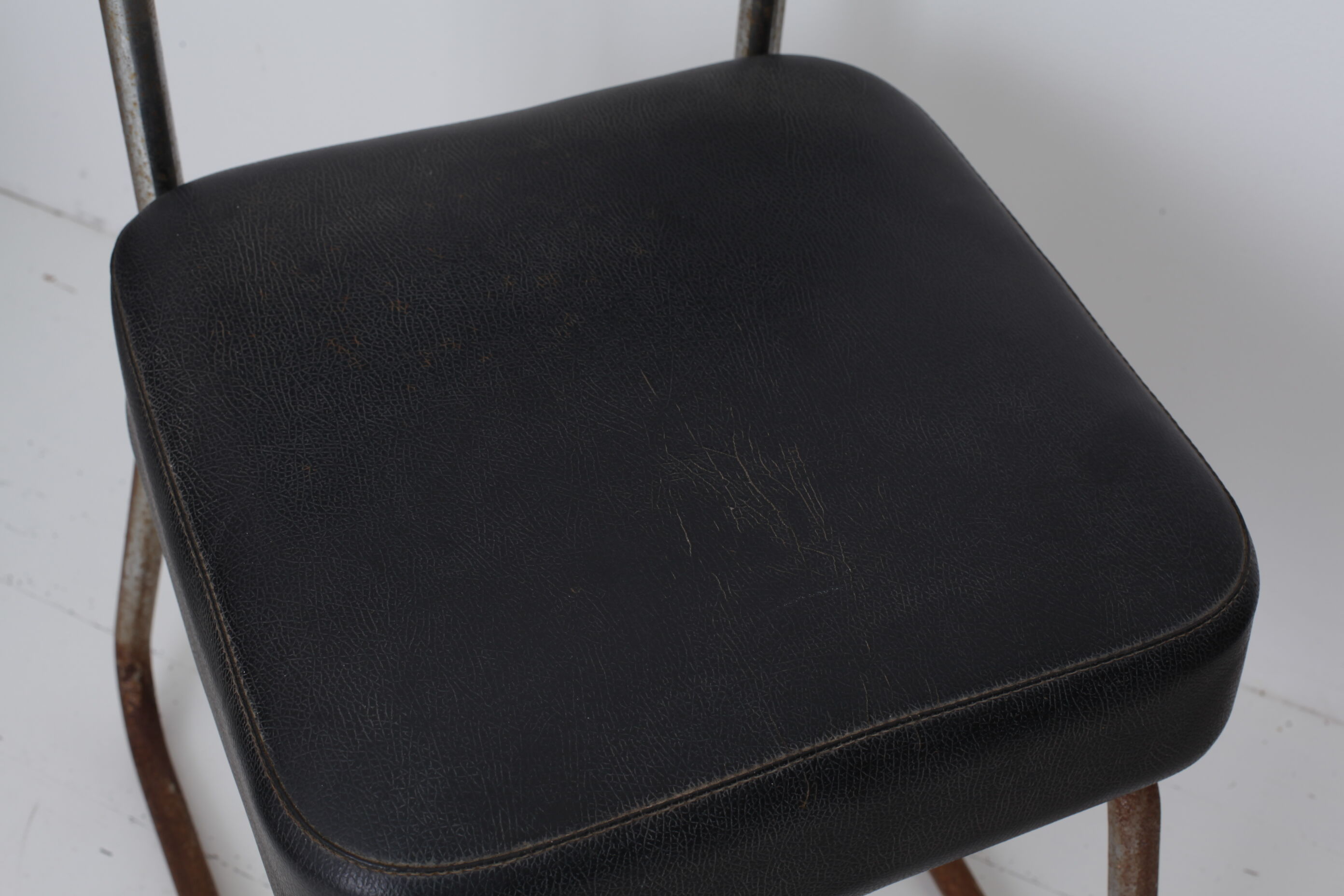 Black skai chair soft back