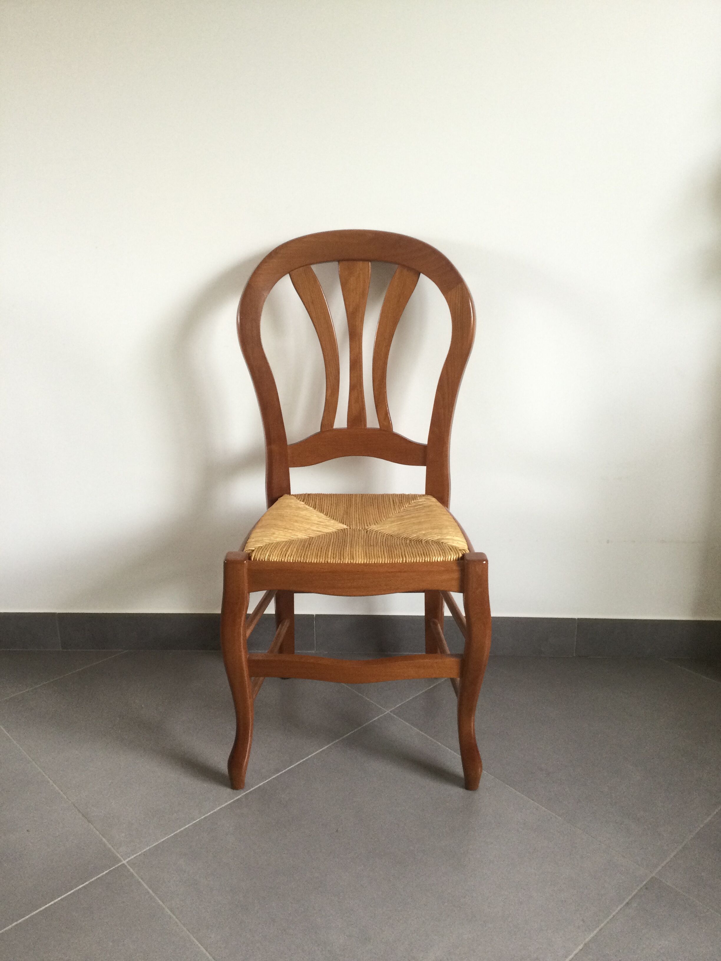 Series of 4 cherry wood chairs