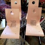 4 chaises rose