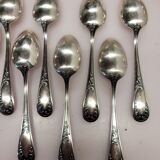 Old silver metal service with box