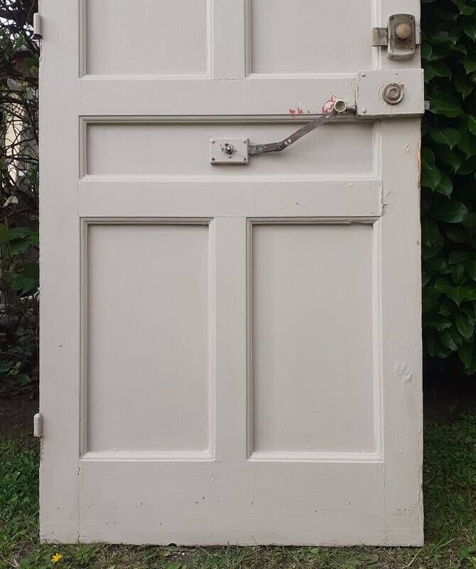 Old solid wood entrance door H225xW86cm right-hand push