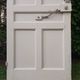 Old solid wood entrance door H225xW86cm right-hand push