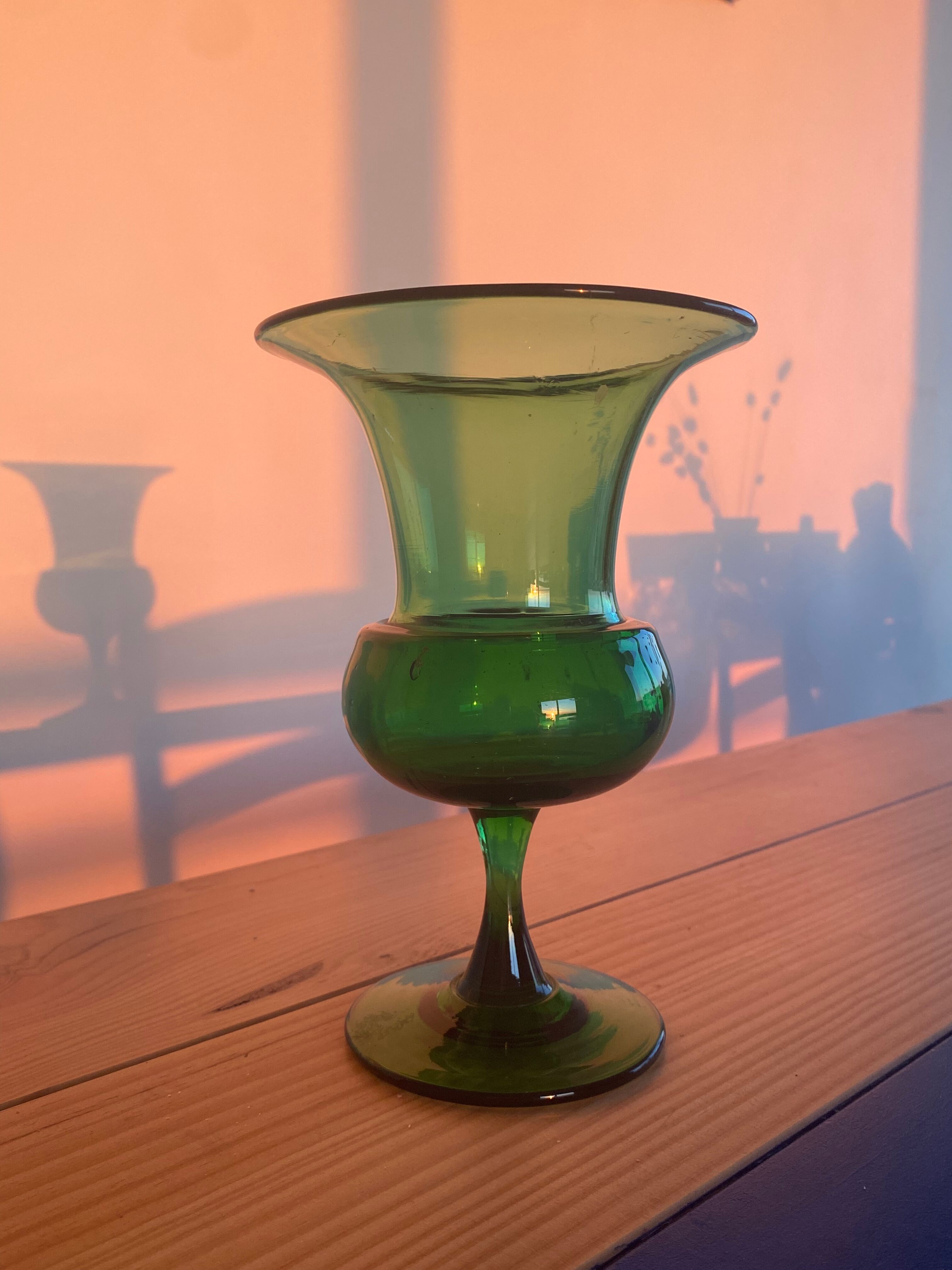 Large translucent green vase/pot