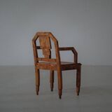 Art Deco armchair, marquetry and cane, circa 1930