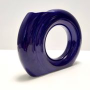 Vintage Blue Glazed Ceramic Vase by Pietro Arosio for Parravicini, Italy, 1