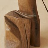 Sculptural lamp in solid wood circa 1960