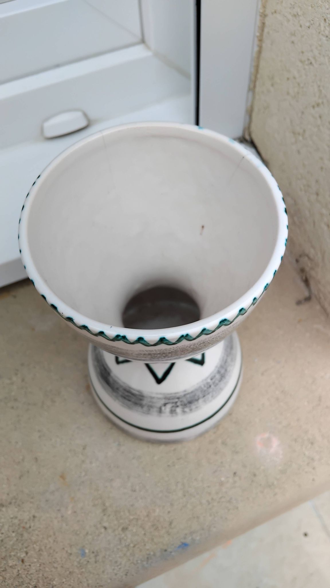Vintage ceramic diabolo vase from the 60s