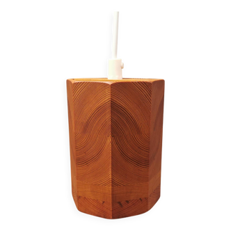 Small pine hanging lamp, swedish 1970-80s