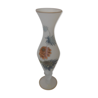 Vase glass frosted deco floral