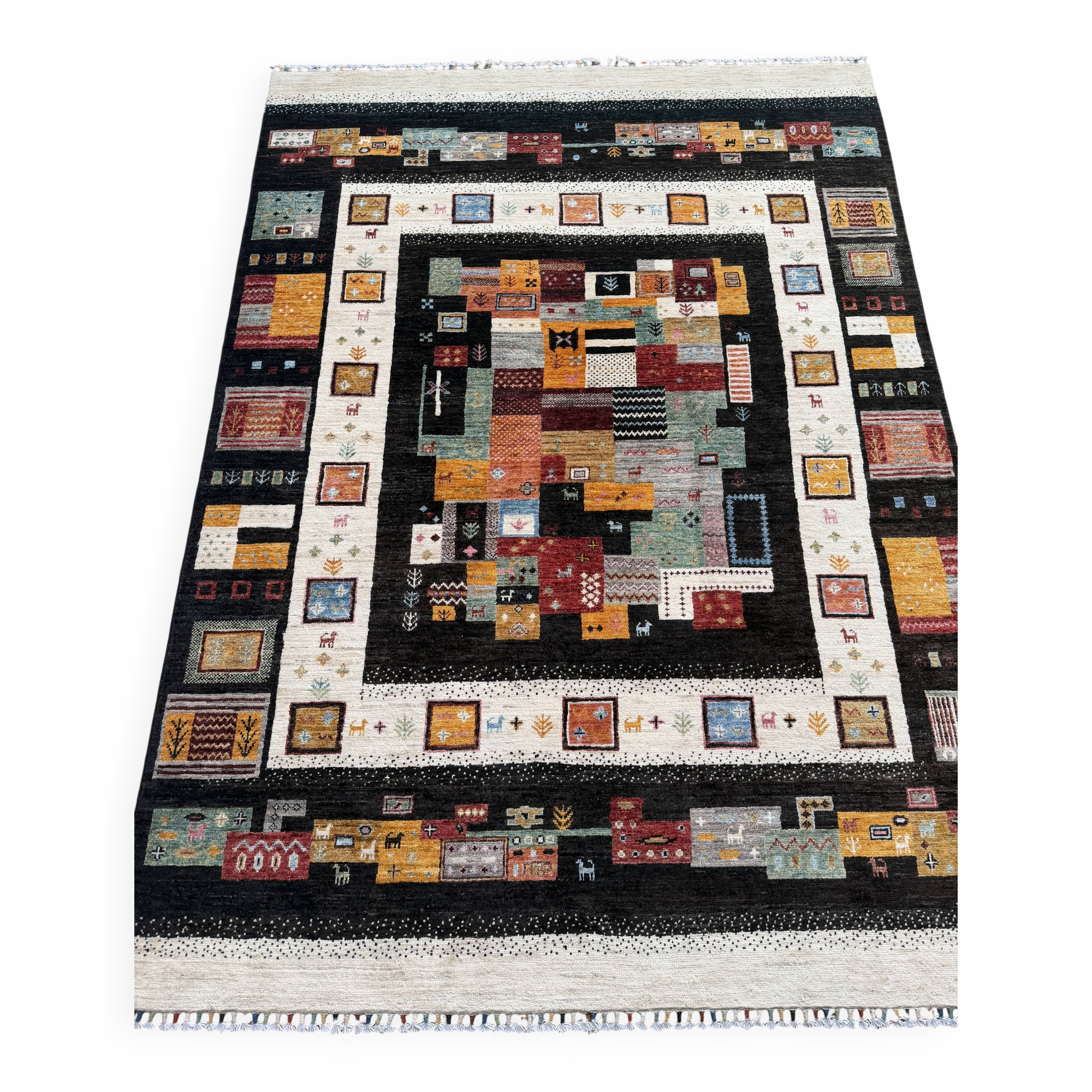 Tapis fait main Modcar Gabbeh 239x179