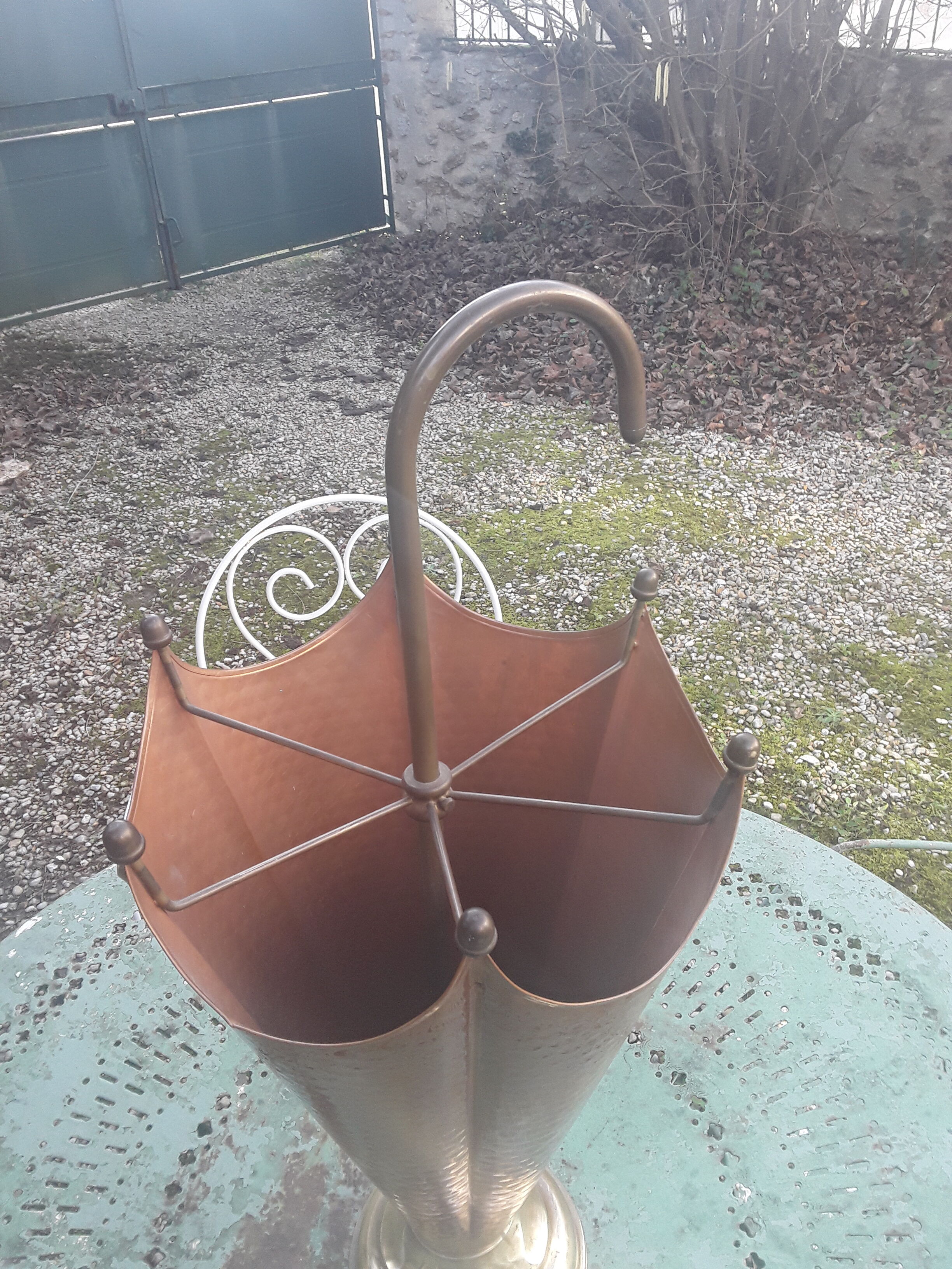 Vintage copper umbrella holder