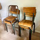 Lot de 6 chaises d’école rénovées 