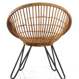 Noordwolde, Dirk van Sliedrecht vintage fifties design rattan chair