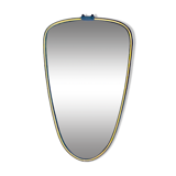 Old rearview mirror - black and gold plastic frame - 34 x 55 cm