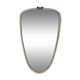 Ancien miroir rétroviseur - cadre en plastique noir et doré - 34 x 55 cm