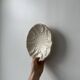 Decorative fluted cracked terracotta dish plate
