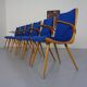 Mid-Century German Boomerang Armchairs in Cherrywood, Set of 6