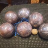6 anciennes boules de petanque