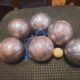 6 old pétanque balls