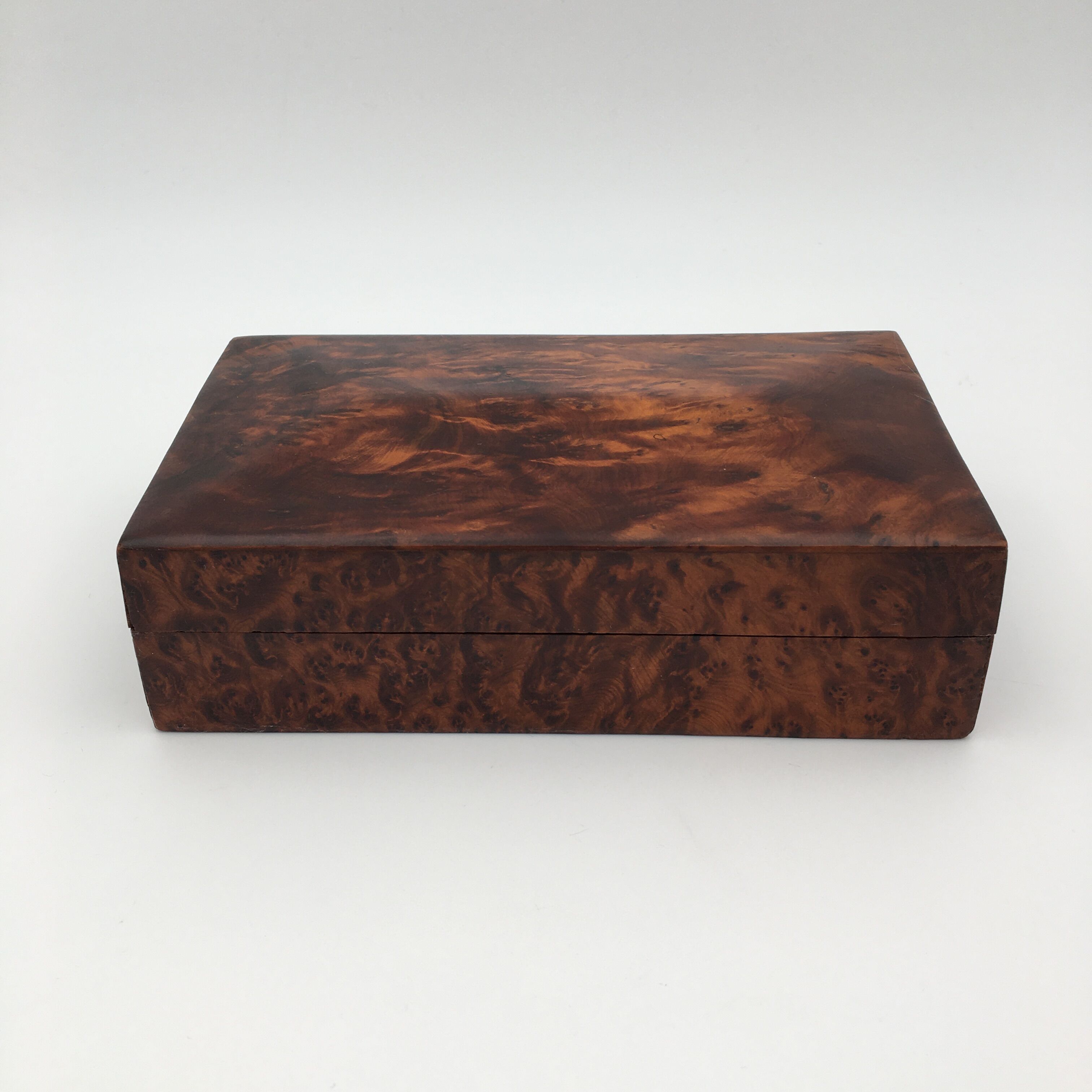 Ancient box, walnut magnifying glass box, early 20th century