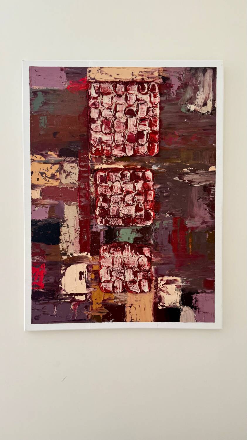 Abstract Urban Art – ‘Urban Breath’ – Contemporary Red & Purple textur