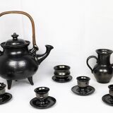 Jean Marais Tea Service, black ceramic 1980