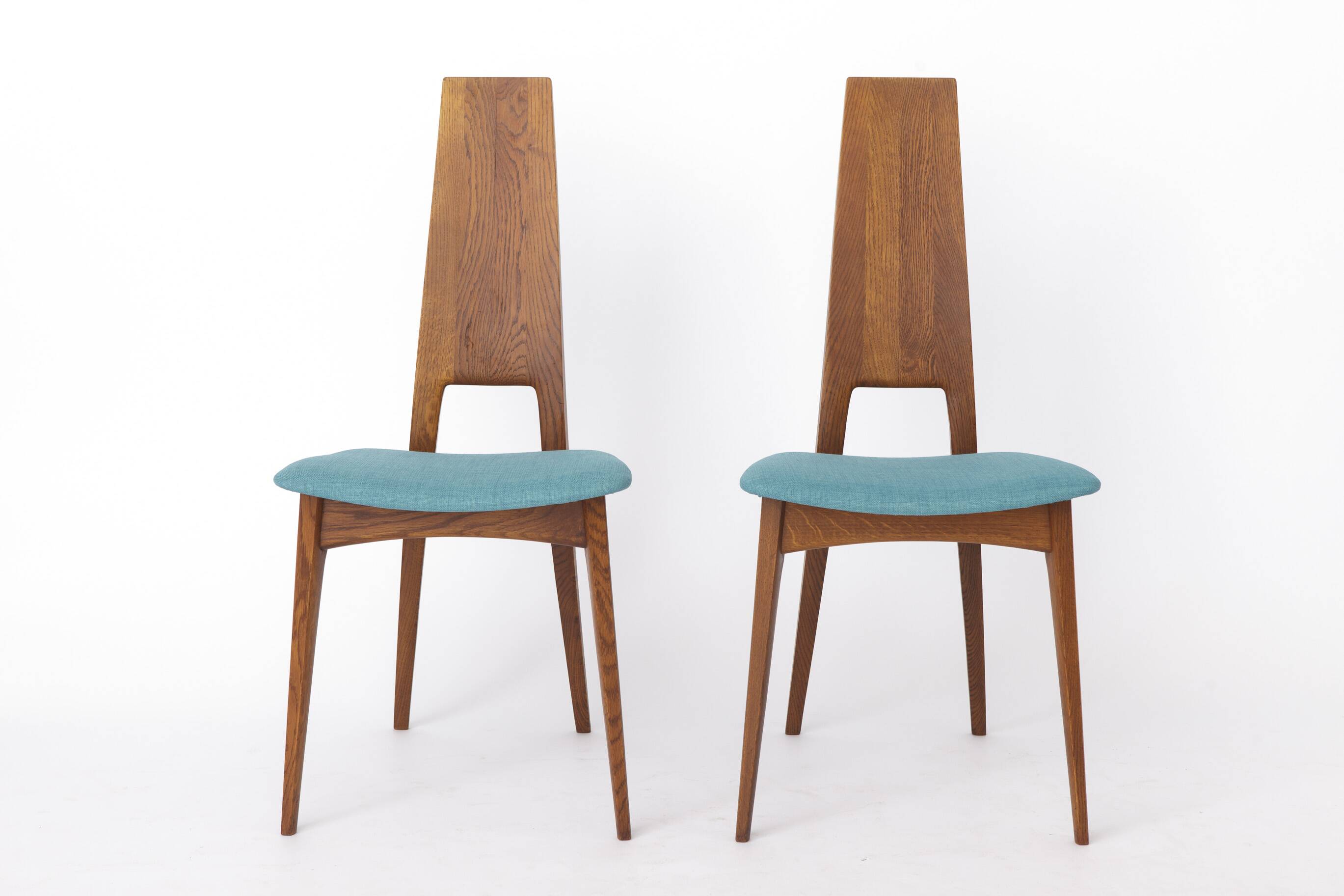 Paire de chaises de salle à manger Ernst Martin Dettinger pour Veil | Chêne, vintage des années 1960
