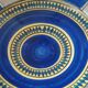 Moroccan dish polychrome faience and silver metal signed