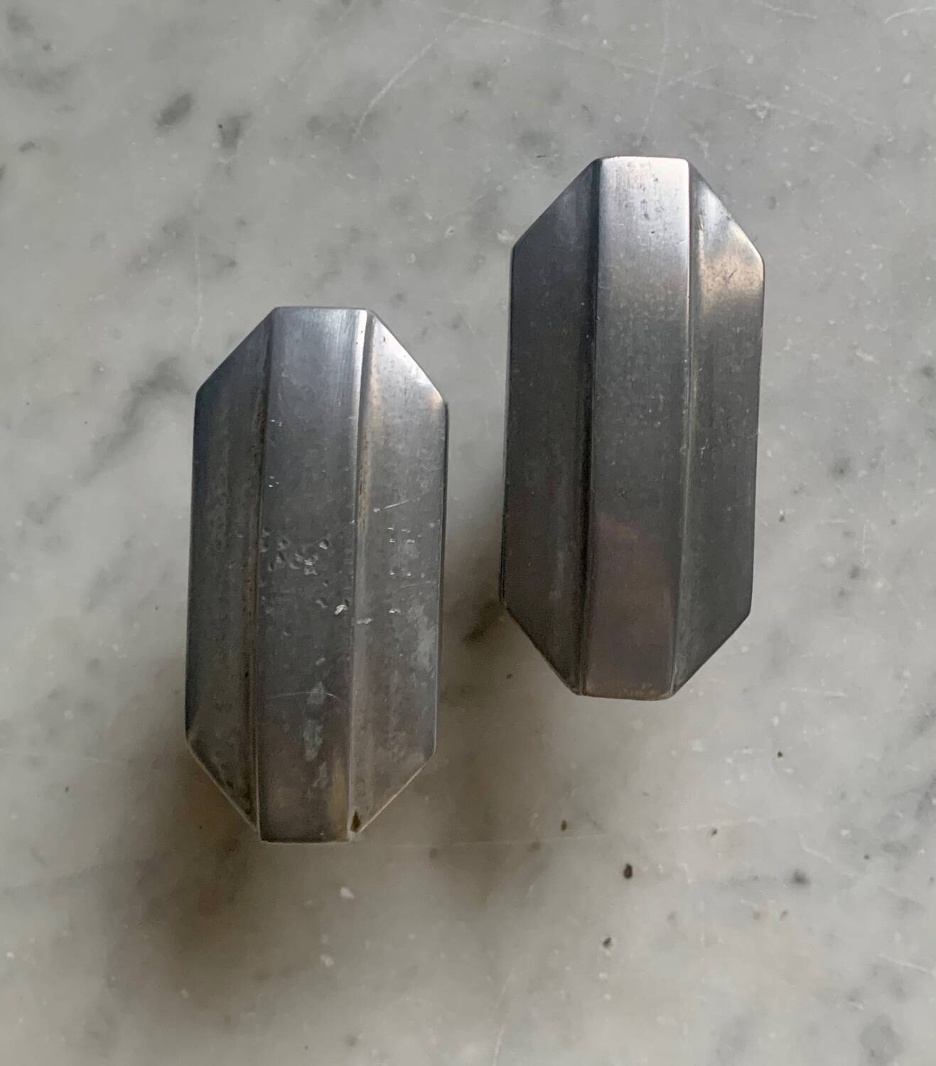 Pair of aluminum handles, 1950s