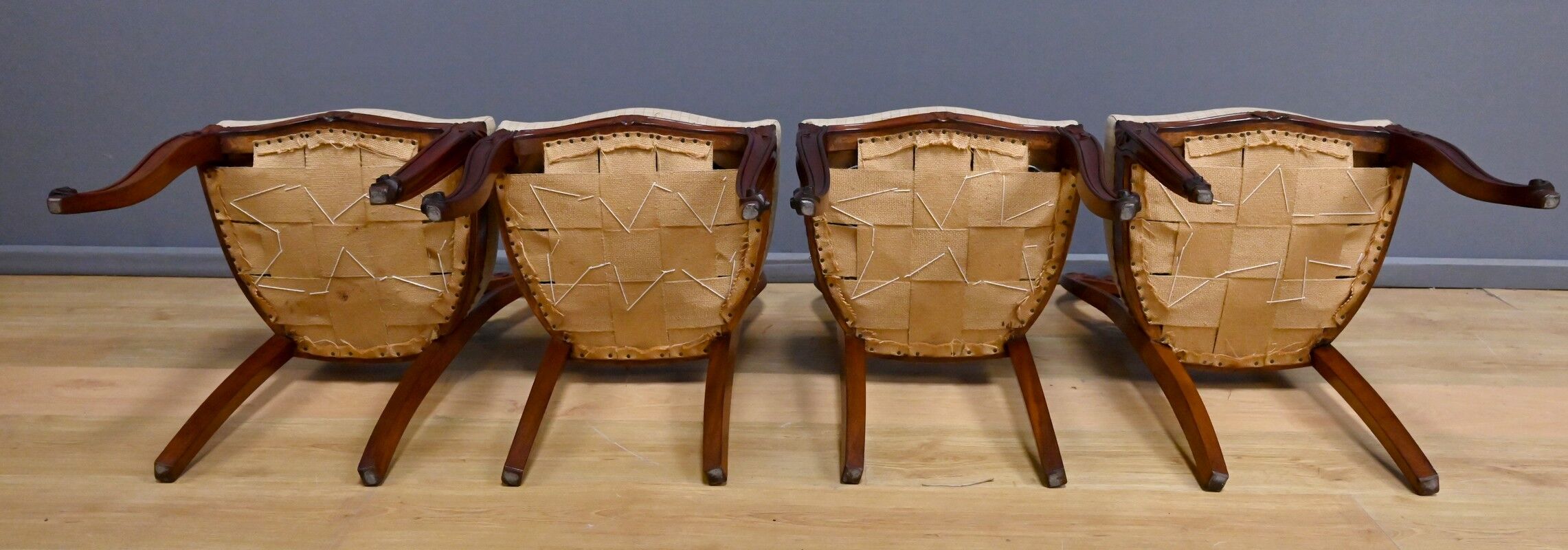 Set of 4 mahogany chairs, Napoléon III period - second half of the 19th century.