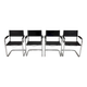 Set of 4 bauhaus cantilever tubular and leather armchairs, 1970's