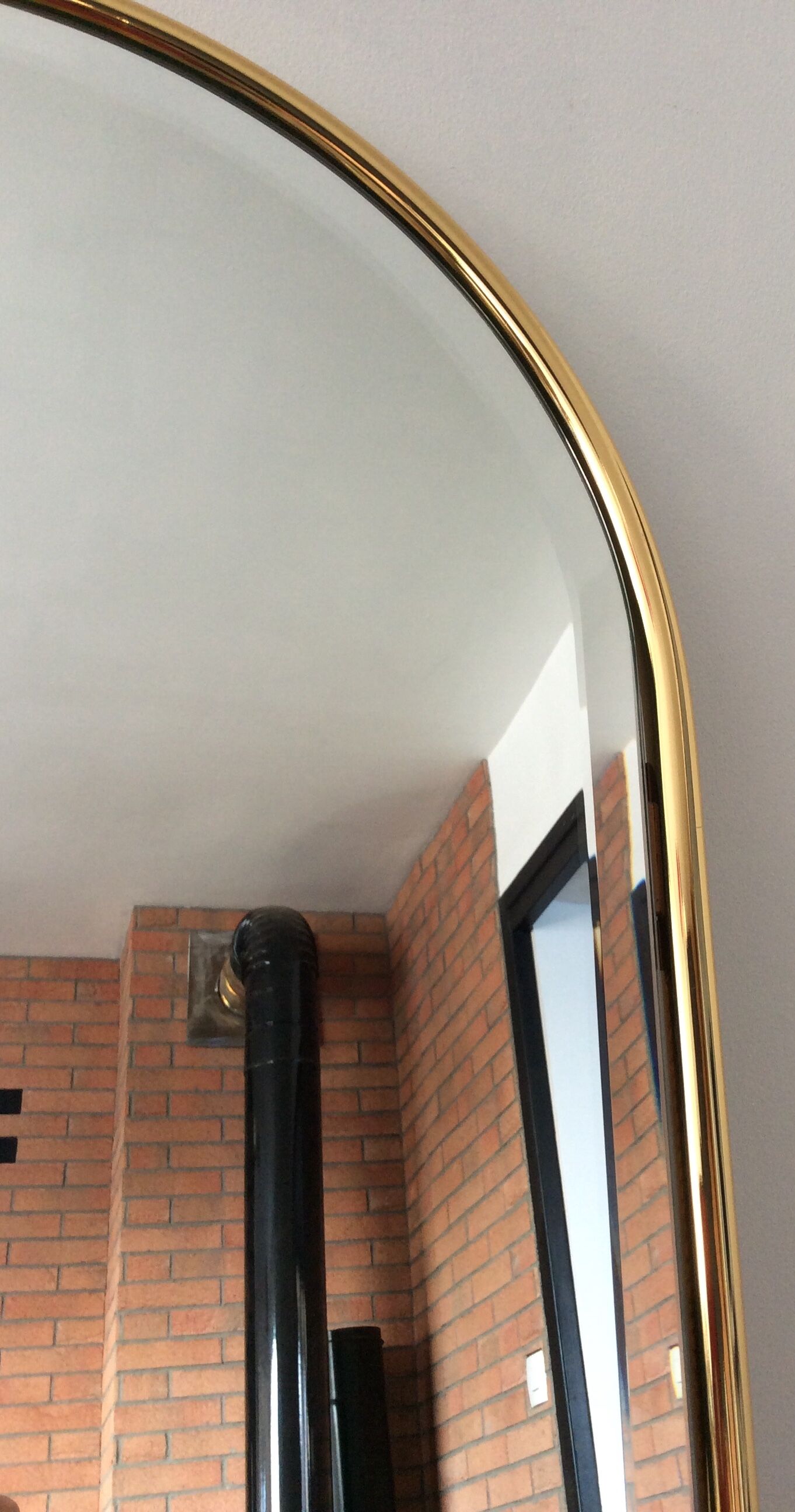 Rengency-style gold brass mirror from the 70s and 80s 45x58cm